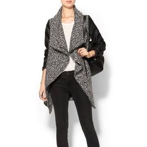 Pim + Larkin Shawl Jacket with faux leather sleeves
